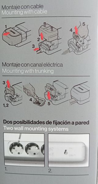 Base enchufe 3 tomas c/T.T