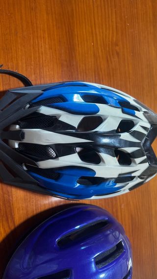 2 Cascos Bicicleta Azul y Negro Nzi