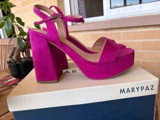 Sandalias plataforma fucsia Marypaz