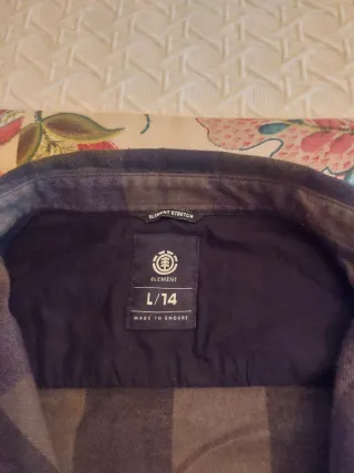 Camisa cuadros Element verde y negra cadete.