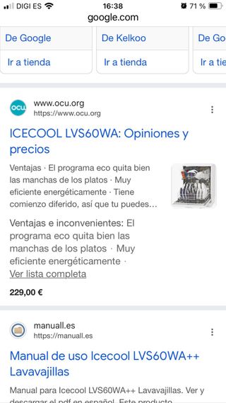 Lavavajillas ICECOOL casi nuevo