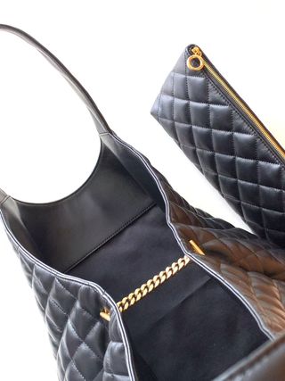 Bolso Tote Saint Laurent Icare Cuadrícula Negro Do