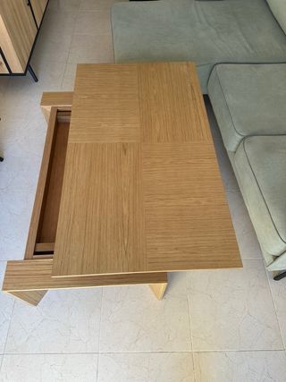 Mesa de centro elevable de madera