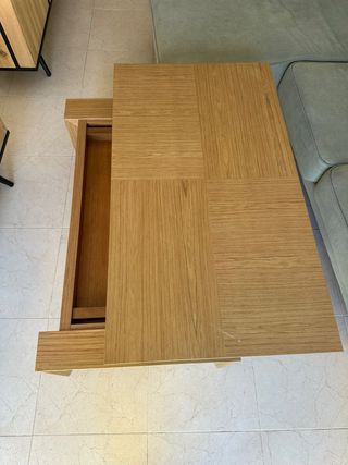 Mesa de centro elevable de madera