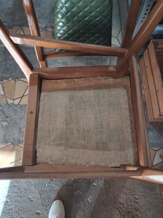 Juego 4 Sillas Vintage Piel Sintética Madera