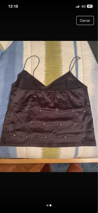 Camiseta de tirantes con pedrería