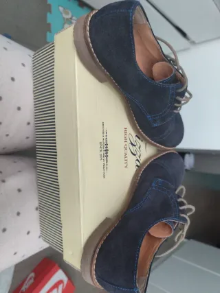 Zapatos comunión azul marino y marrón