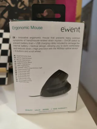 Ratón Vertical Ewent Ergonómico Ayuda Túnel Carpo
