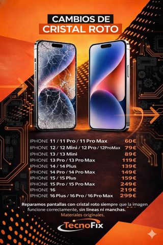 Reparación Pantalla iPhone - Cristal Roto