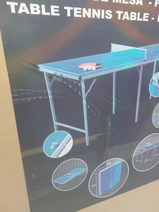 Mesa Ping Pong plegable con asas 153cm x 76.5cm