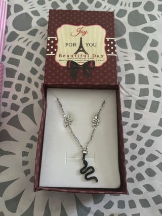 Collar y pendientes serpiente acero inoxidable