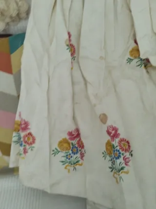 Vestido Fallera Infantil Completo Blanco y Rosa