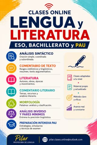Clases lengua online ESO Bachillerato, PAU