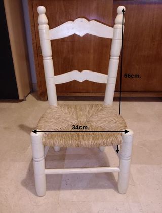 Conjunto artesanal de mesa y 2 sillas nea infantil