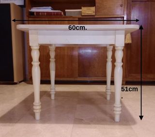 Conjunto artesanal de mesa y 2 sillas nea infantil