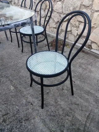 Mesa comedor cristal+6 sillas