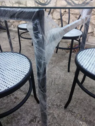 Mesa comedor cristal+6 sillas