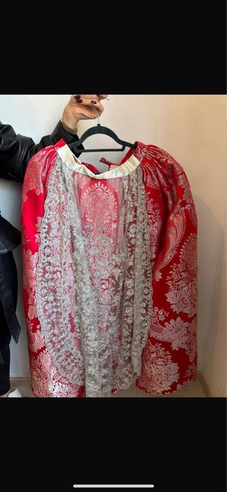 Traje de Fallera Rojo y plata Se alquila
