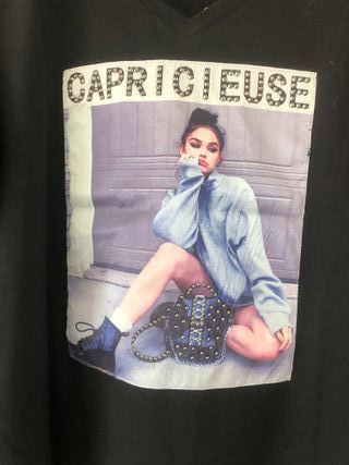 Camiseta negra manga larga mujer Capricieuse
