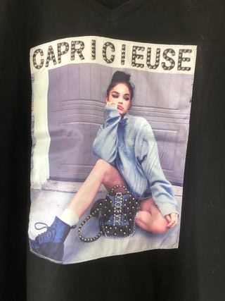 Camiseta negra manga larga mujer Capricieuse
