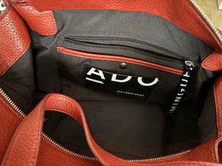 Bolso Adolfo Dominguez Rojo Piel tamaño grande,