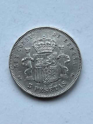5 Pesetas 1888 Alfonso XIII Pico Redondeado