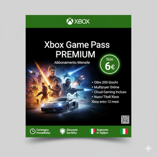 Xbox Game Pass PREMIUM - Solo 6€ al Mese!