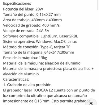 Grabador Láser TOOCAA L2 20W
