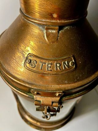 Farol náutico antiguo de cobre STERN