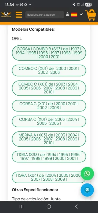 Junta Homocinetica Opel Árbol Transmisión