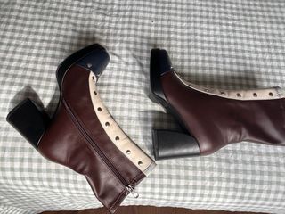 Botines Noa Harmon Granate,crudo y Azul