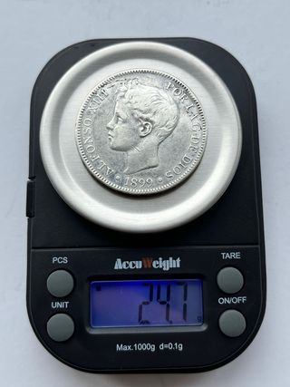 Lote 5 monedas 5 pesetas plata centenario