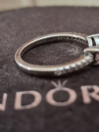 Anillo Pandora Lazo Rosa y Circonitas