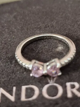 Anillo Pandora Lazo Rosa y Circonitas