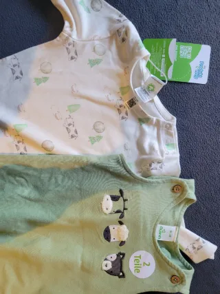 Peto y camiseta 6 meses 100% algodón ecológico