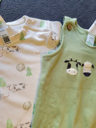 Peto y camiseta 6 meses 100% algodón ecológico