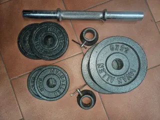 Mancuernas Van Allen con discos hasta 8.5 kilos