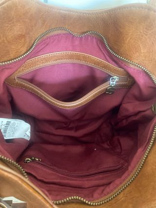 Bolso Desigual Marrón Flores Bordadas