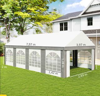 Carpa 8x4 Gris y Blanca