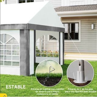 Carpa 8x4 Gris y Blanca