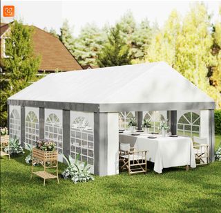 Carpa 8x4 Gris y Blanca