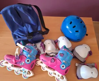 Patines Talla 34-35 + Casco y Protecciones