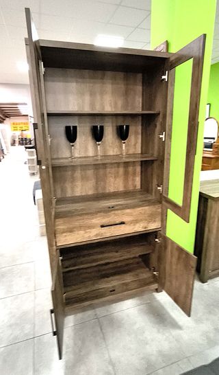 Vitrina madera y cristal 4 puertas