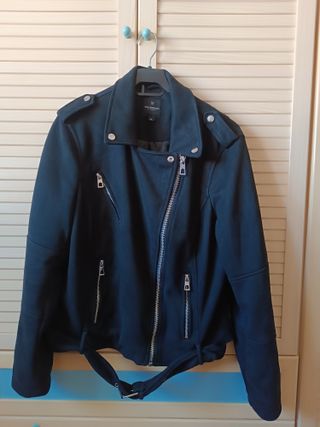 Chaqueta Biker Antelina Negra Talla 44