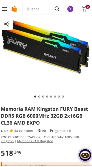 32gb Kingston FURY DDR5 RAM