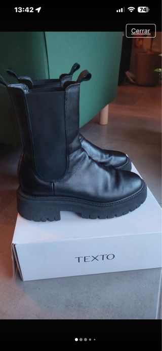 Botines de cuero negros talla 39