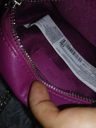 Bolso Mango tachuelas rosa y plateado