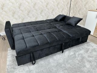 Sofá Cama Chaise Longue Gris con Arcón