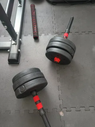 Pesas ajustables con barras