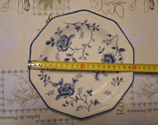 Vajilla Churchill Octogonal Azul Flores